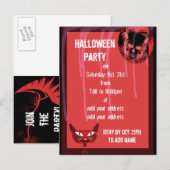 Einladung zu Skull Halloween-Party (Vorne/Hinten)
