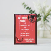 Einladung zu Skull Halloween-Party (Stehend Vorderseite)