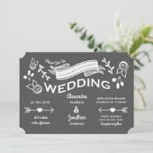 Einladung zu Slate Gray Chalk Style (Stehend Vorderseite)