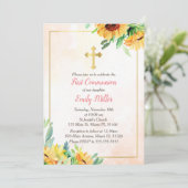 Einladung zu Sonnenblumen in Wasserfarbe (Stehend Vorderseite)