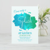 Einladung zu Splash Watercolor (Stehend Vorderseite)