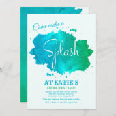 Einladung zu Splash Watercolor (Vorne/Hinten)