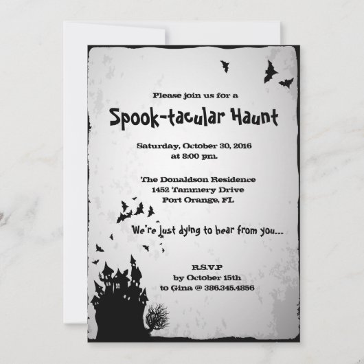 Einladung zu Spooktacular Haunt Halloween-Party (Vorderseite)