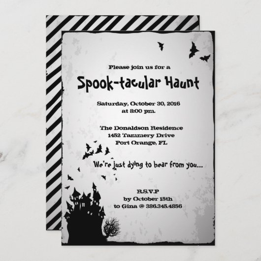 Einladung zu Spooktacular Haunt Halloween-Party (Vorne/Hinten)