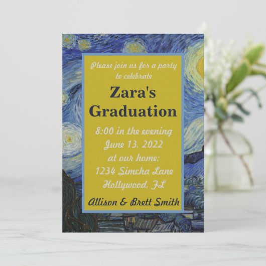 Einladung zu Starry Night Abschluss (Stehend Vorderseite)