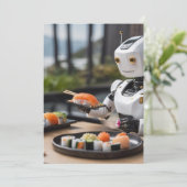 Einladung zu Sushi-Robotern (Stehend Vorderseite)
