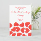 Einladung zu Sweet Hearts "Valentine's Party" (Stehend Vorderseite)