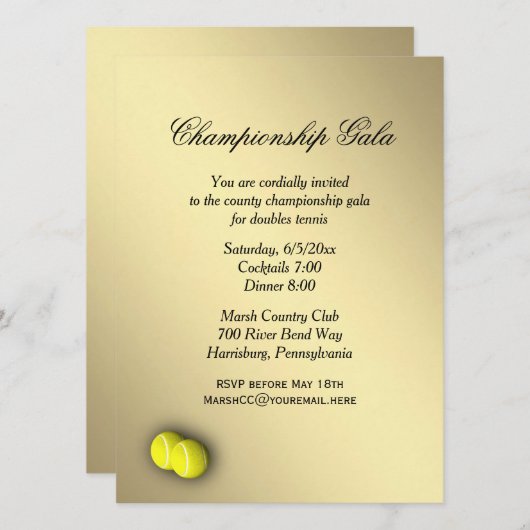 Einladung zu Tennisveranstaltungen (Vorne/Hinten)