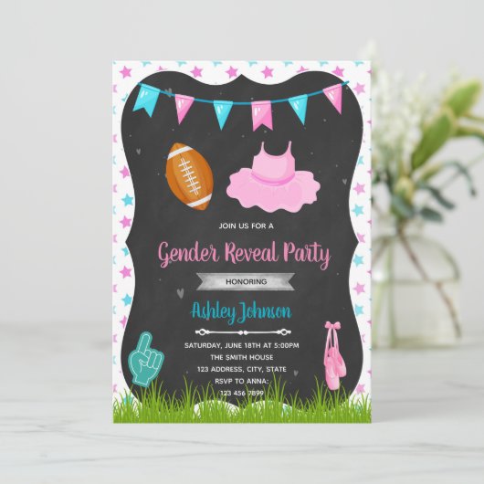 Einladung zu Touchdown oder Tutu (Stehend Vorderseite)