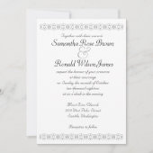 Einladung zu traditionellen Schwarz-Weiß-Hochzeite (Vorderseite)