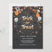 Einladung zu Trick oder Treat Halloween (Vorderseite)