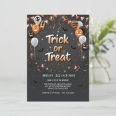 Einladung zu Trick oder Treat Halloween (Stehend Vorderseite)