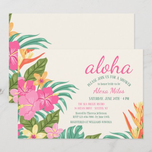 Einladung zu tropischen Blume (Vorne/Hinten)