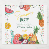 Einladung zu tropischen Früchten im Sommer Party Alkoholflaschenetikett (Einzelnes Label)