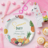 Einladung zu tropischen Früchten im Sommer Party Pappteller (Party)