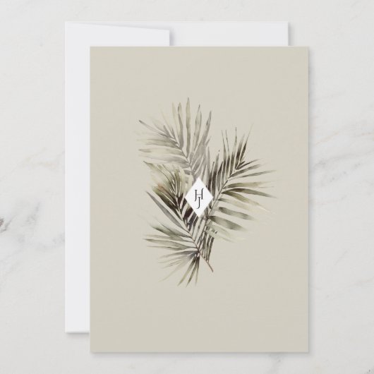 Einladung zu tropischen Hochzeiten - botanisches D (Rückseite)