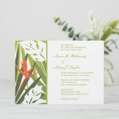 Einladung zu tropischen Hochzeiten - grün und oran (Stehend Vorderseite)