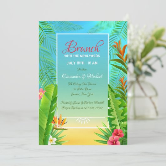 Einladung zu tropischen Rahmen (Stehend Vorderseite)