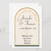 Einladung zu unserer Hochzeit/Goldrand (Vorne/Hinten)