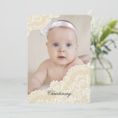 Einladung zu vertikalen Fotos an Spitzen-Ecken (Stehend Vorderseite)