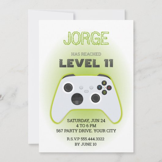 Einladung zu Videospielen (Vorderseite)