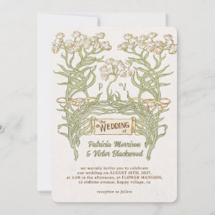 Einladung zu Vintagen Blumenbannern