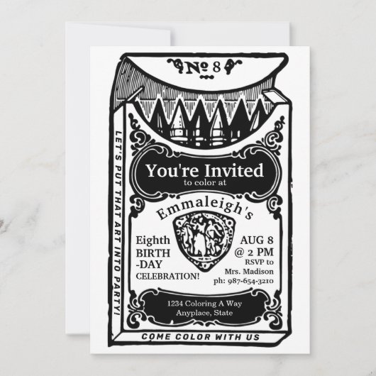 Einladung zu Vintagen Crayons (Vorderseite)