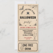 Einladung zu Vintagen Halloween-Tickets (Vorderseite)