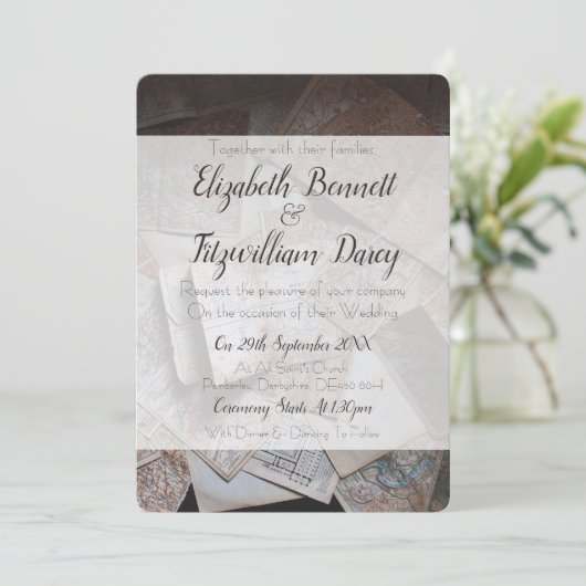 Einladung zu Vintagen Maps (Stehend Vorderseite)