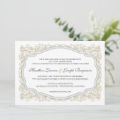 Einladung zu Vintagen Verzierten Hochzeiten (Stehend Vorderseite)