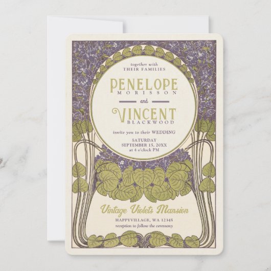 Einladung zu Vintagen Violetten (Vorderseite)