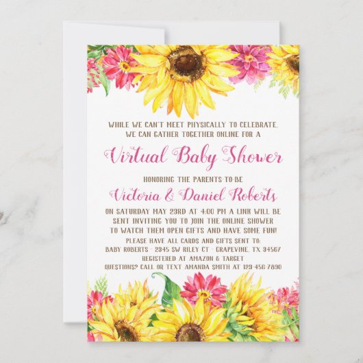 Einladung zu Virtual Baby-Dusche (Vorderseite)