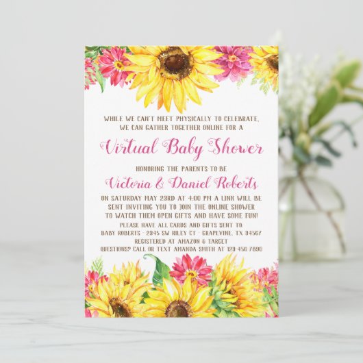 Einladung zu Virtual Baby-Dusche (Stehend Vorderseite)