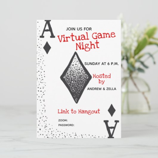 Einladung zu Virtual Game Night (Stehend Vorderseite)