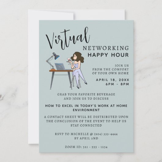 Einladung zu Virtual Happy Hour (Vorderseite)