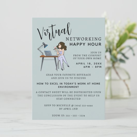 Einladung zu Virtual Happy Hour (Stehend Vorderseite)