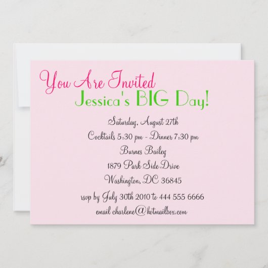 Einladung zu wahren Hübschen Girls (Vorderseite)