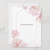 Einladung zu weichrosa Blumenrahmen (Rückseite)