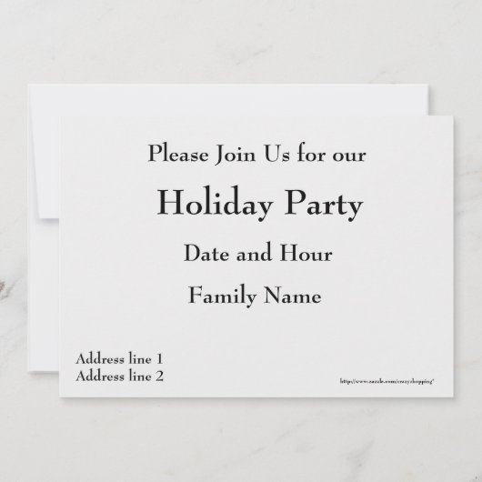 Einladung zu Weihnachten (Rückseite)