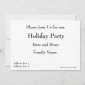 Einladung zu Weihnachten (Rückseite)