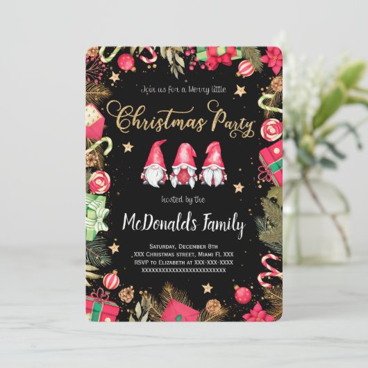 Einladung zu Weihnachten (Stehend Vorderseite)