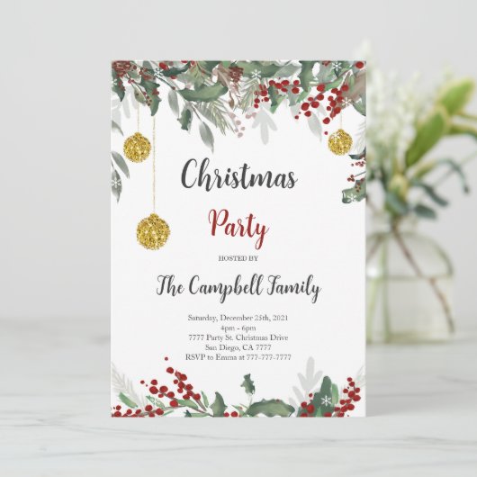 Einladung zu Weihnachten (Stehend Vorderseite)