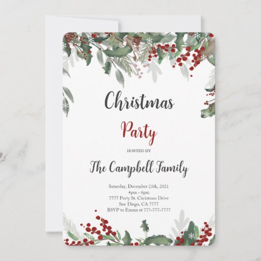 Einladung zu Weihnachten (Vorderseite)