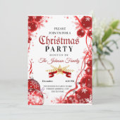 Einladung zu Weihnachten | Einladung zur Roten Ver (Stehend Vorderseite)