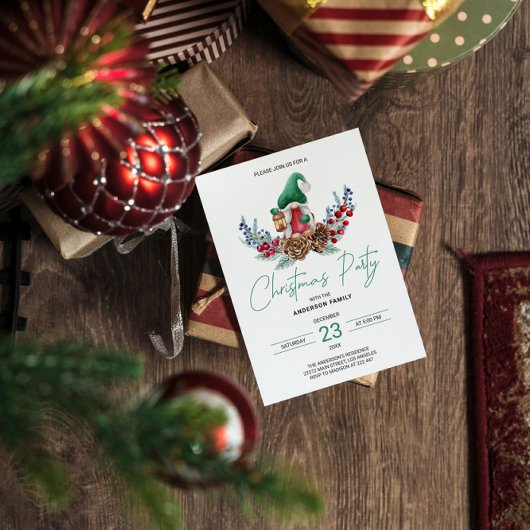 Einladung zu Weihnachten-Gnomen & Pine Cones