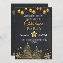 Einladung zu Weihnachten | Goldeinladung