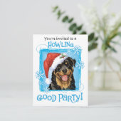 Einladung zu Weihnachten Rottweiler (Stehend Vorderseite)