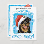 Einladung zu Weihnachten Rottweiler (Vorne/Hinten)