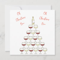 Einladung zu Weihnachten; Weinbaum; Weinglas