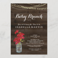 Einladung zu Weihnachts-Baby-Brunch - Poinsettia